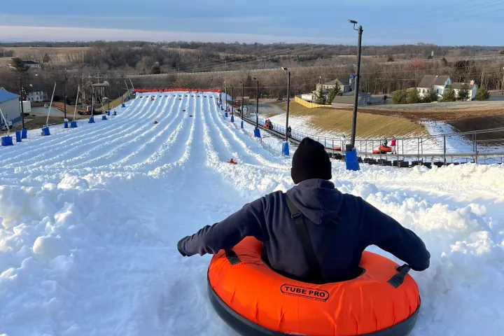 a person riding a snow board